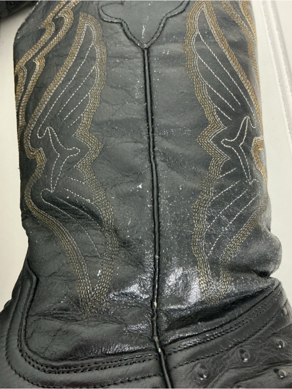 Tierra Blanca Womens USA 7 Mexican 26 Black Leather Vibram Sole Cowboy Boots - Picture 13 of 16
